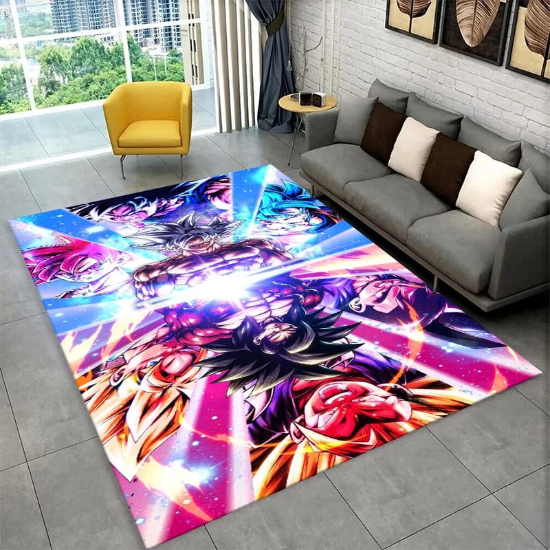 Tapis de jeu de dessin animé D-Dragon Ball pour salle de jeux, chambre à coucher, salon, canapé, déc