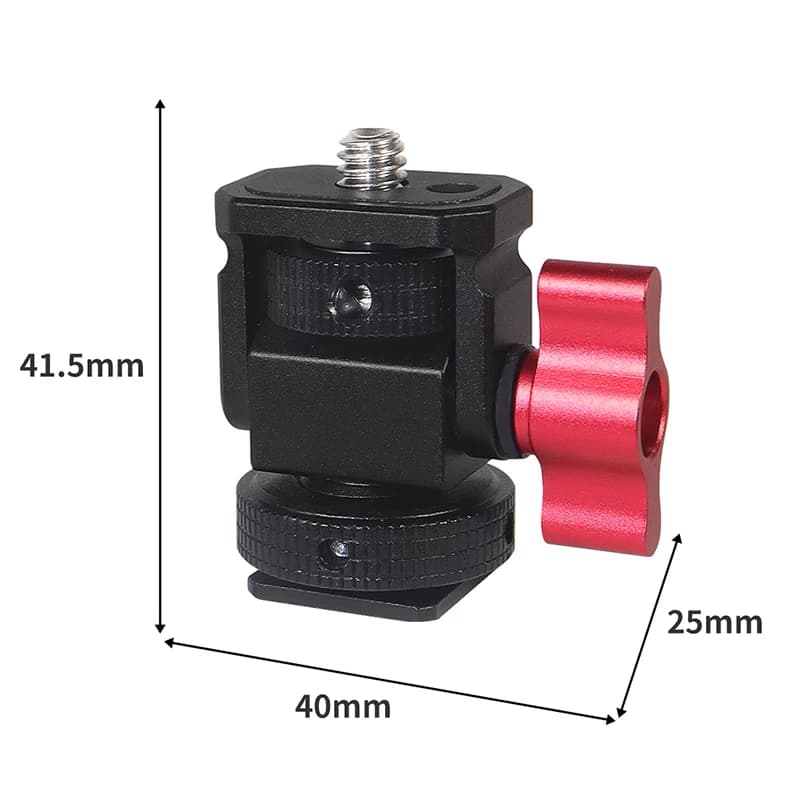 Mini support de montage pour moniteur, tête de trépied avec adaptateur de montage pour chaussure fro