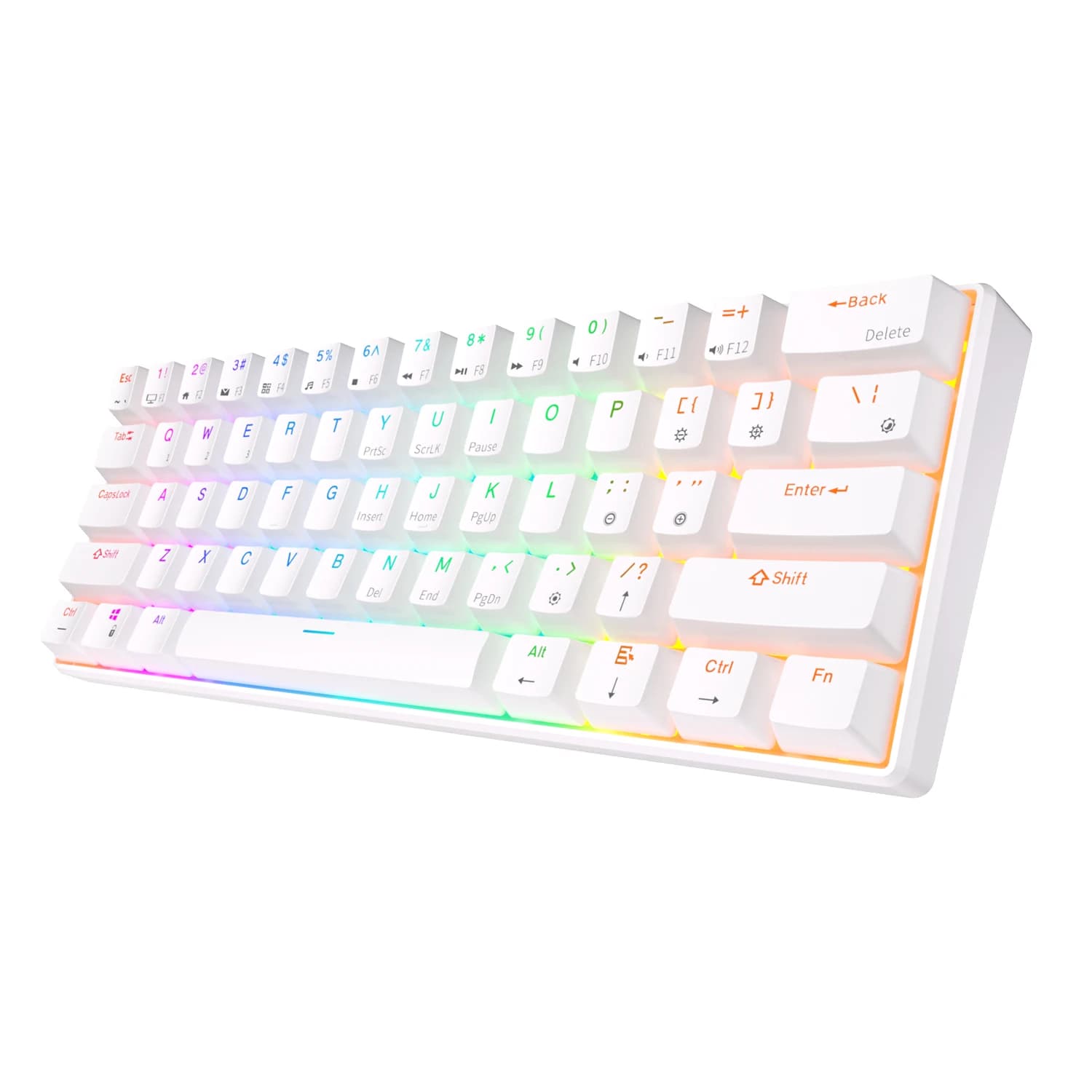 Royal Kludge-Clavier mécanique de jeu RK61, 61 prédire, 60% RVB, rétro4.2, remplaçable à chaud, sans