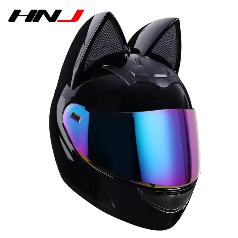 2025Moto Casque d'oreille de chat Capacete Casque intégral femmes Moto casques d'oreille personnalit