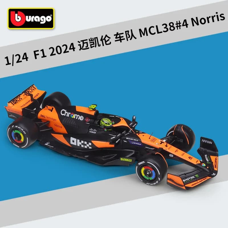 Bburago 1:24 MCL38 Équipe Monaco F1 MCL38 Mclaren 4 # Lando Norris 81 # Modèle de voiture de cou
