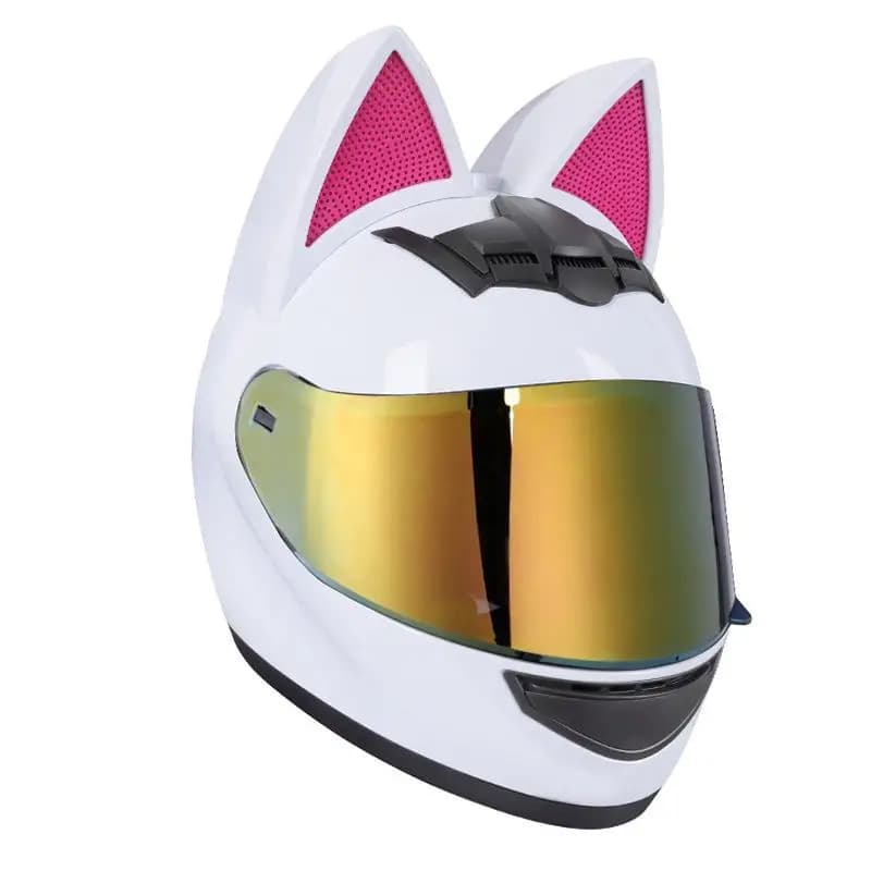 Casque de moto anti-chute pour femme, oreilles de chat mignonnes, cadeau pour petite amie, approuvé