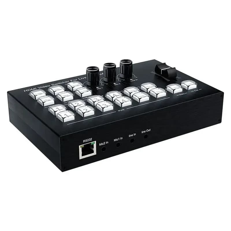 1080P HDMI vidéo commutateur en direct 4 en 2 sorties diffusion Streaming vidéo mélangeur Station St