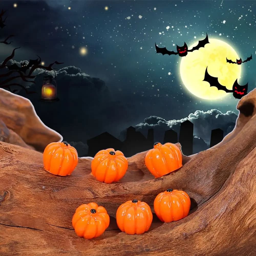 Figurines de dessin animé Halloween : Araignées et chauves-souris en résine pour micro-paysages, mai