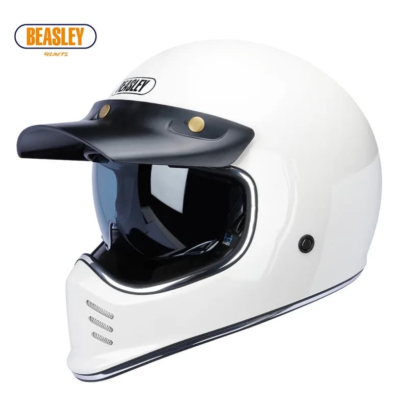 BEASLEY ECE DOT casque de moto électrique Locomotive rétro casque complet hommes et femmes Bluetooth