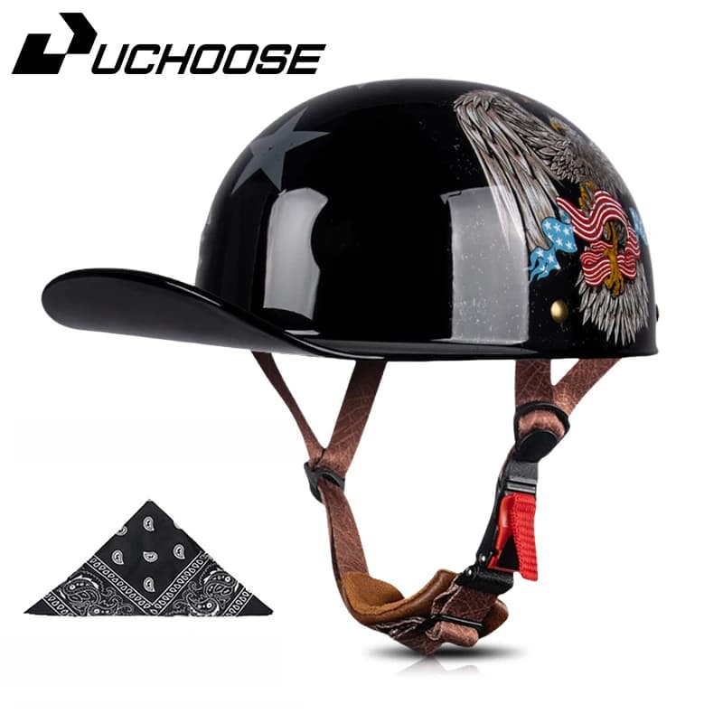 Casque de moto cascos véhicule électrique Locomotive pour demi-casque rétro quatre saisons casque un