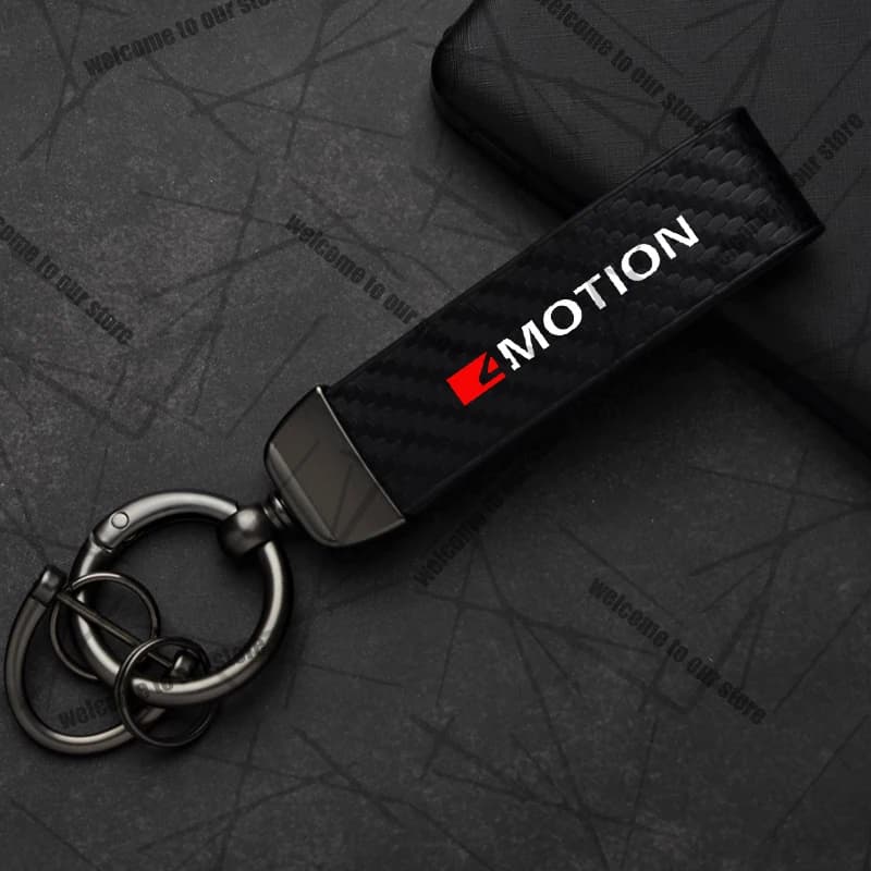 Porte-clés de voiture GTD TDI 4 mouvements, Logo en Fiber de carbone et cuir, emblème en alliage de