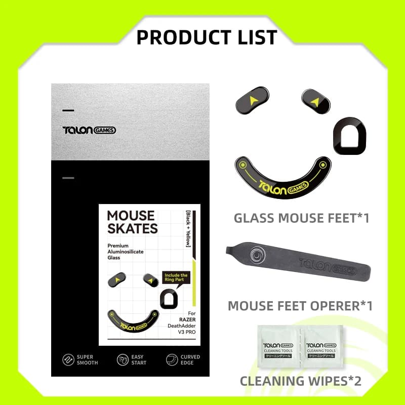 TALONGAMES-Patins de pieds de souris en verre pour Razer DeathAdder V3 Pro, capteur de souris, patin