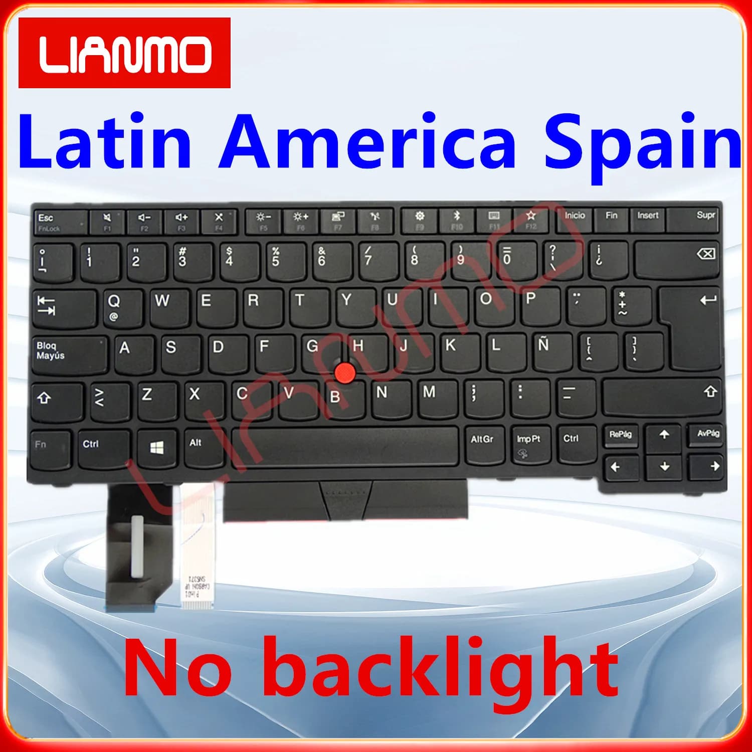 Clavier latin espagne/arabe/hébreu/belge/turc/nordique pour Lenovo E480 E485 T480S E490 E495 L380 L3