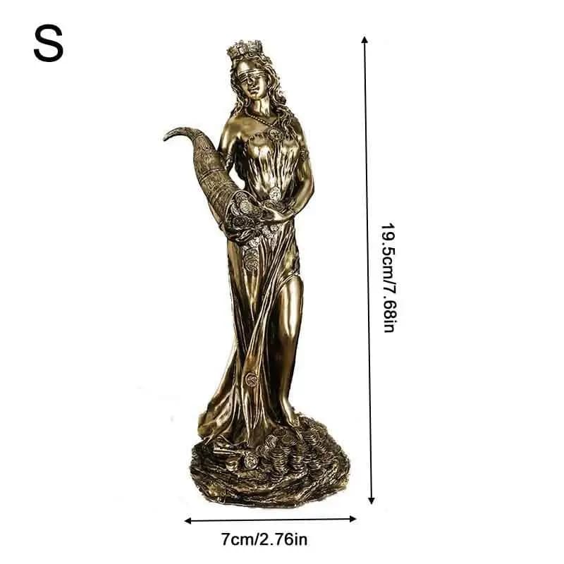 Tyche Sculpture ancienne déesse grecque de la richesse Sculpture Statue ouverture cadeau caisse enre