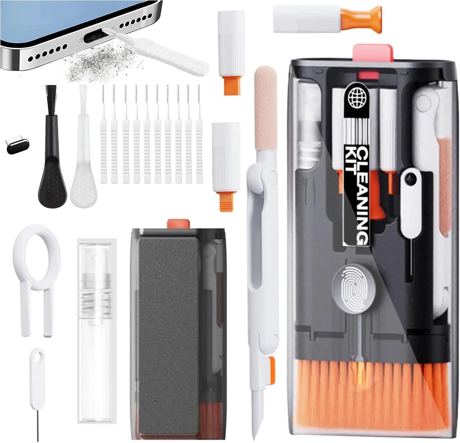 Kit de nettoyage pour ordinateur portable 25-en-1, outils de nettoyage pour la technologie et l'élec