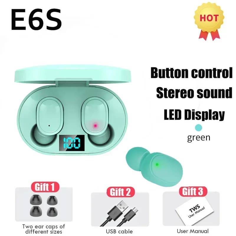 E6S casque Bluetooth casque Bluetooth sans fil casque antibruit avec microphone adapté pour Android