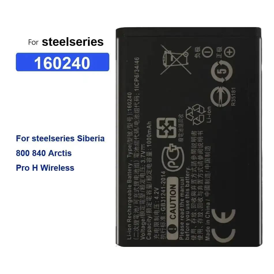 Batterie pour casque de jeu 160240, Durable, pour Steelseries Siberia 800 840 Arctis Pro H sans fil,