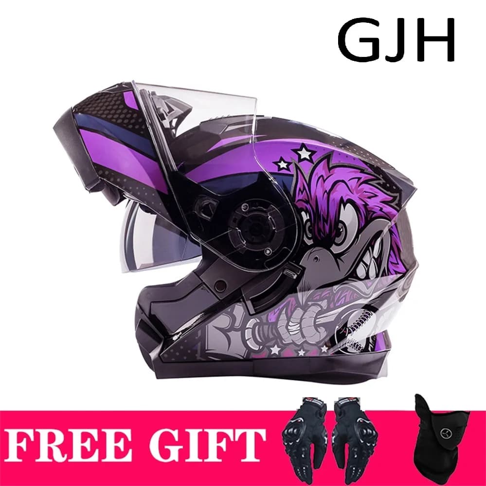 Casques de Moto modulaires de course rabattables Double lentille Cascos Para Moto Motocross Casque S