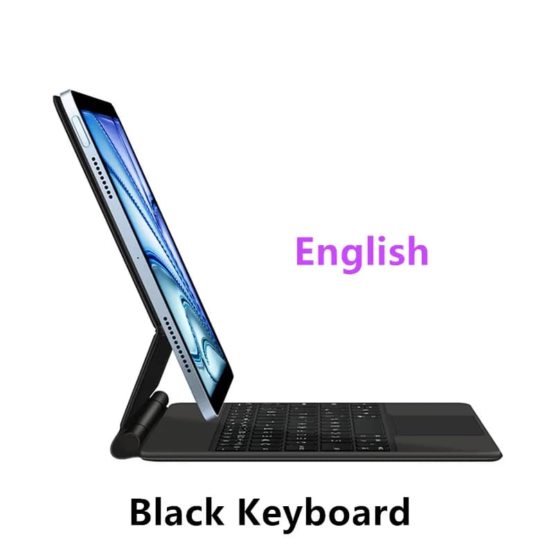Clavier magique rétroéclairé pour iPad, clavier arabe, portugais, espagnol pour iPad Air 11 2024 M2