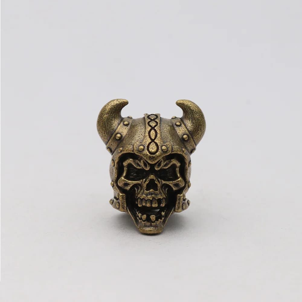 Pendentifs et breloques en laiton, motif casque viking à cornes et crâne, pour couteaux, perles, bra