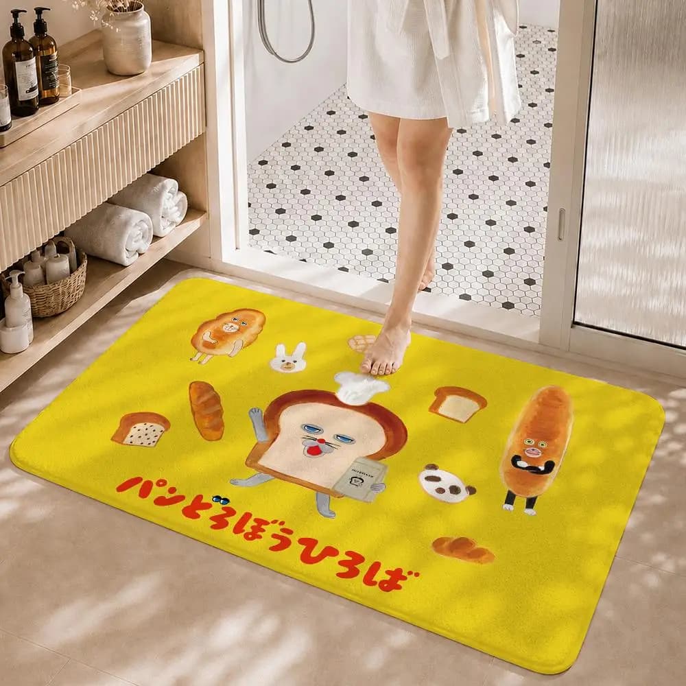 B-Bread t-thief Tapis de sol antidérapant absorbant, tapis décoratif pour la maison, la salle de bai