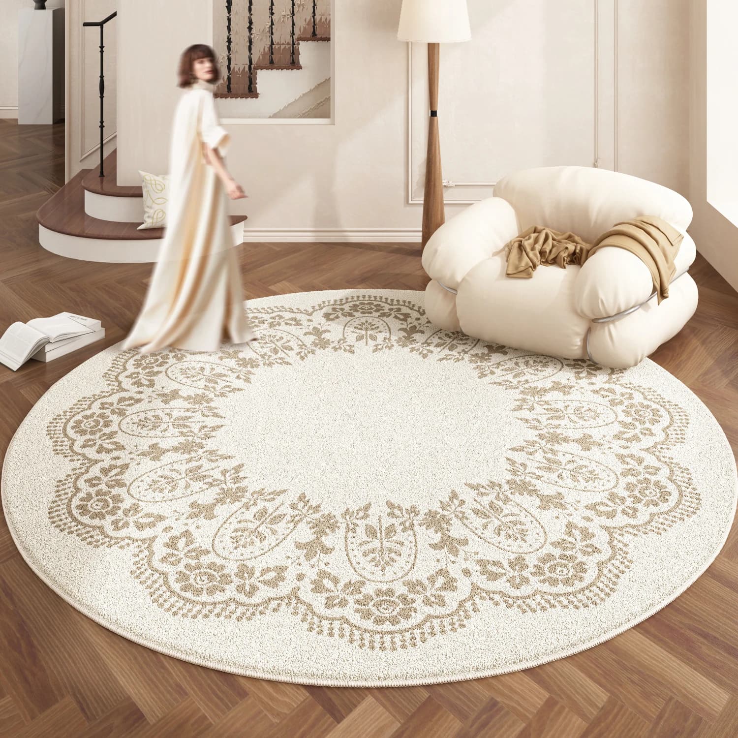 Tapis de Style européen pour chambre à coucher, tapis de sol doux et moelleux, peluche épaisse, déco