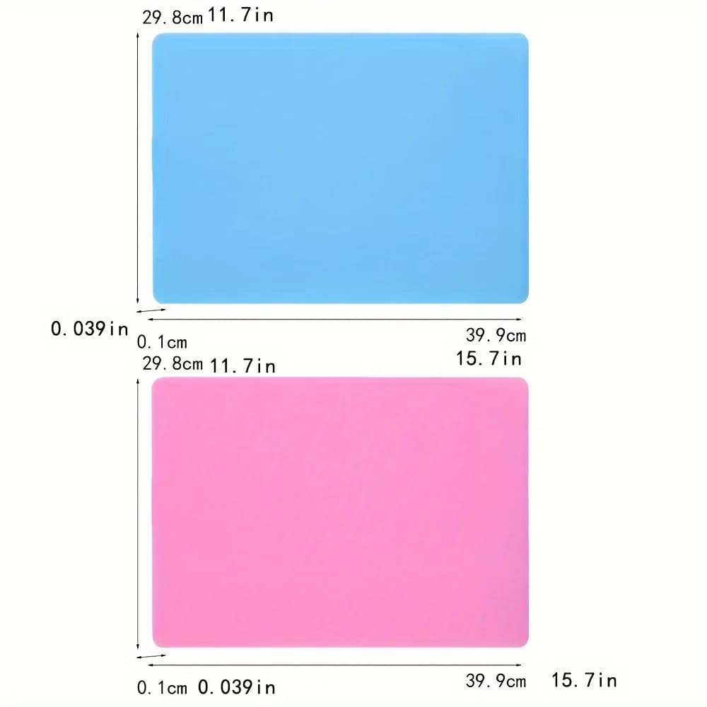 Tapis en résine de Silicone 2 pièces, tapis artisanal antiadhésif pour l'art de la résine époxy et l