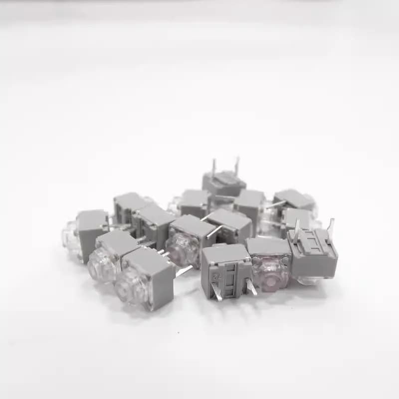 Huano-Micro interrupteur de souris silencieux, carré transparent, gris, original, bouton muet, 2 bro