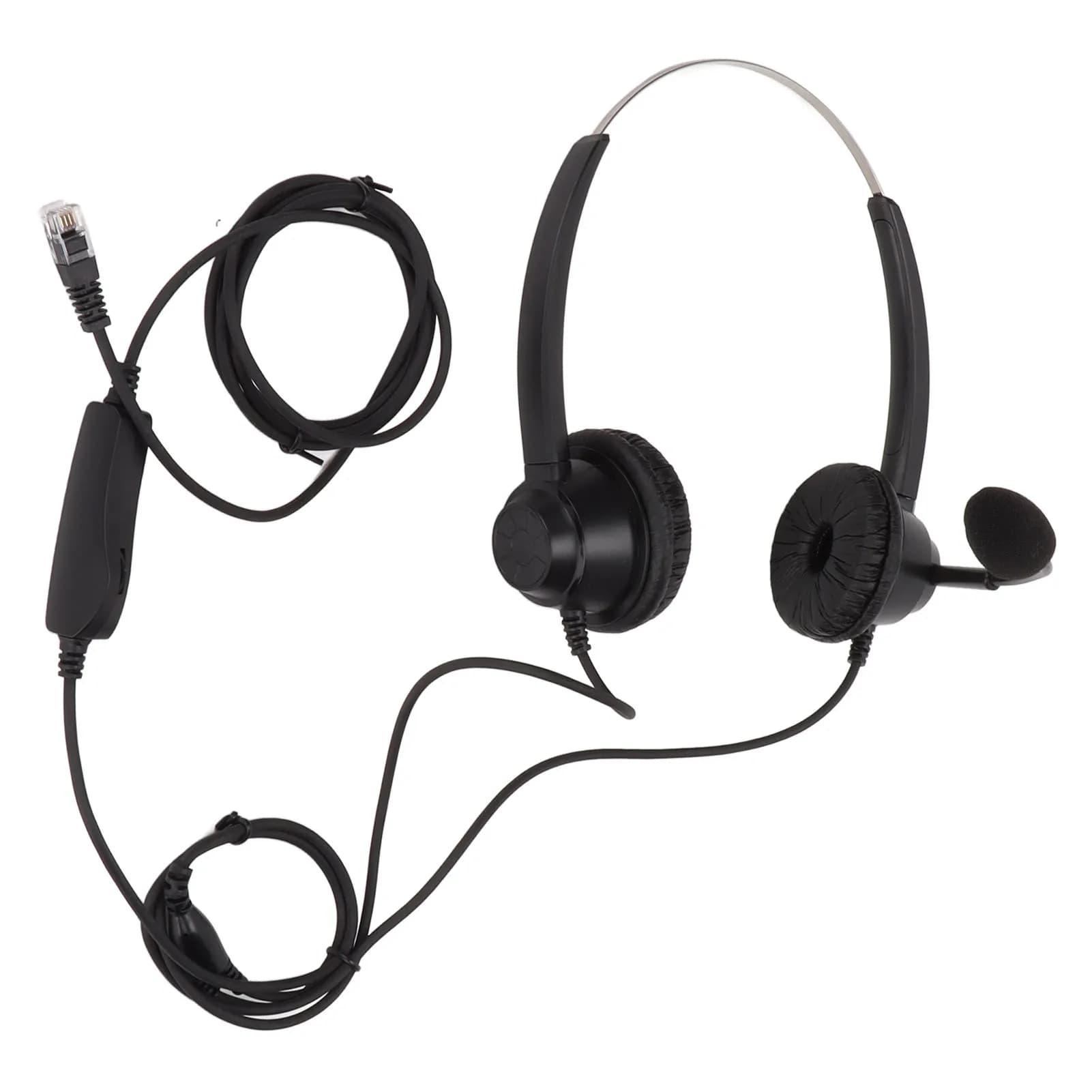 Casque téléphonique RJ9 avec haut-parleur réglable, Volume et Microphone, fonction muet, casque bina