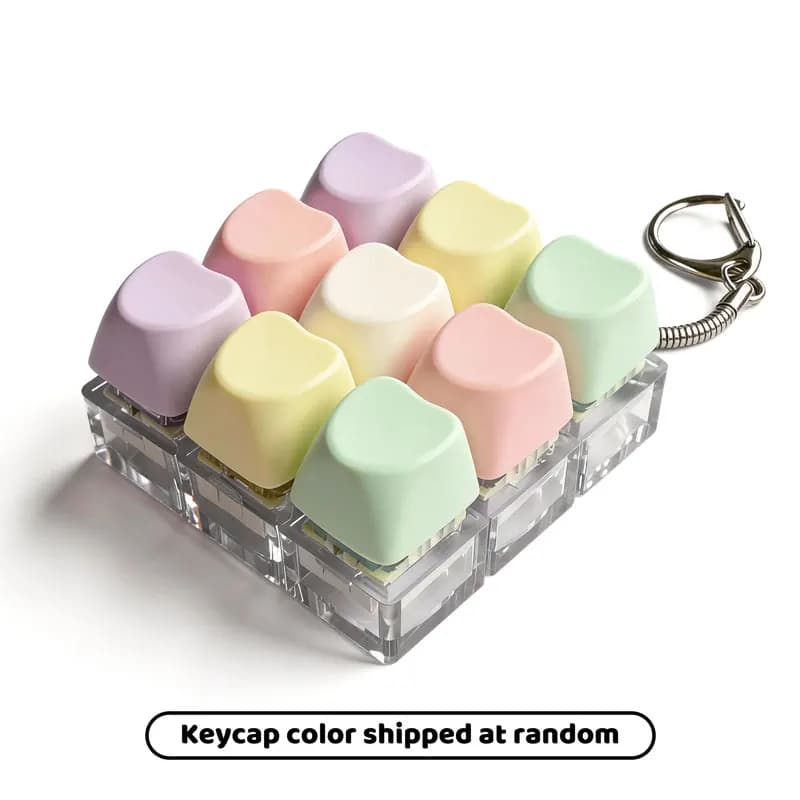 Clavier Fidget Clicker Cœur à 9 Touches, Jouet Anti-Stress pour Doigts, Porte-clés, Gadget Sensoriel