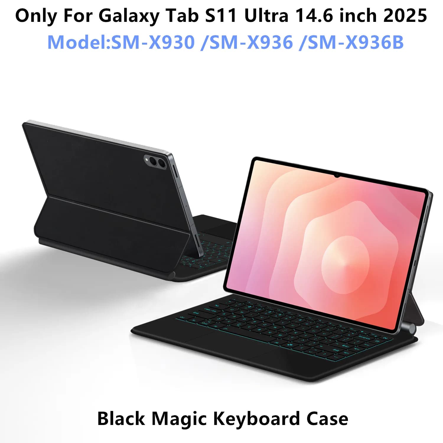 Étui Clavier Magique pour Samsung Galaxy Tab S11 Ultra 14,6 Pouces 2025 SM-X930 SM-X936B Housse Inte