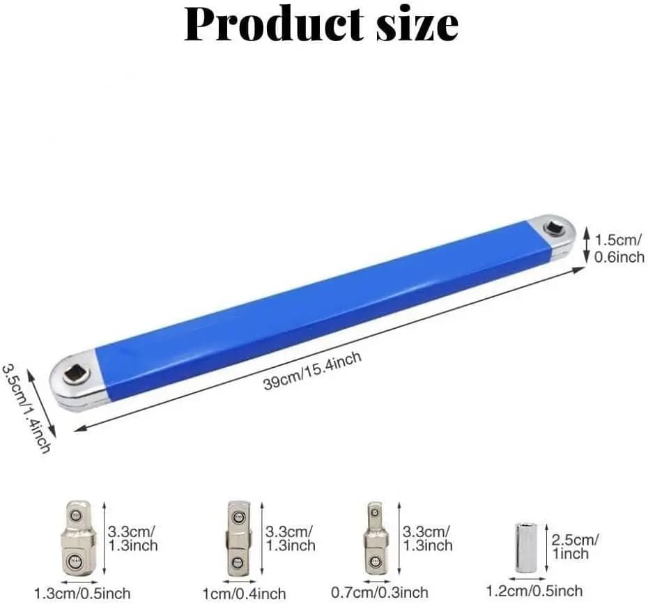 Clé d'extension compacte avec 4 adaptateurs, clé à cliquet à douille à chocs à double usage, clé de