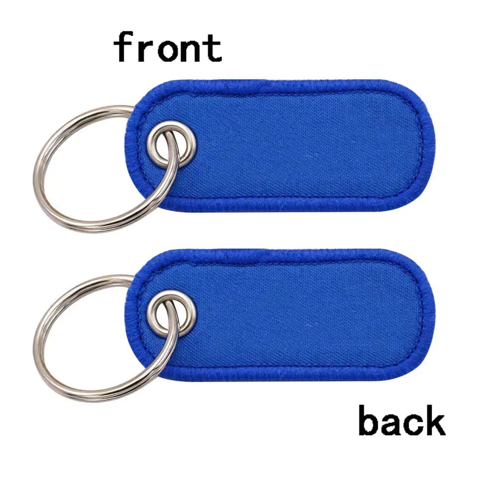 Porte-clés personnalisé, étiquette de texte personnalisée, broderie Double face pour motos, voitures