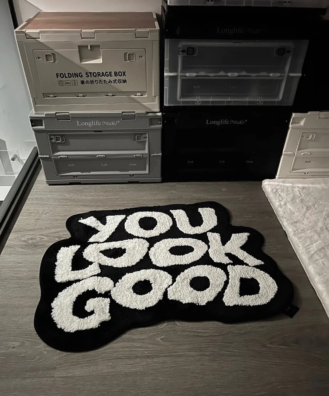 Tapis de sol avec lettres touffetées moelleuses, antidérapant, coréen, irrégulier, pour salon, chamb