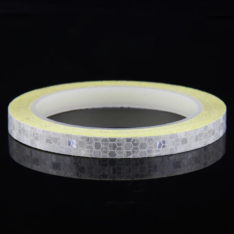 Bande autocollante hautement réfléchissante 8m x 1cm, autocollants d'avertissement fluorescents pour