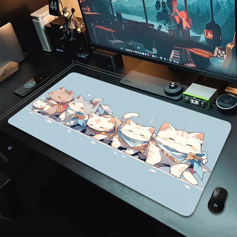 Tapis de souris chat tapis de bureau mignon tapis de souris XXL grand tapis de souris Kawaii tapis d