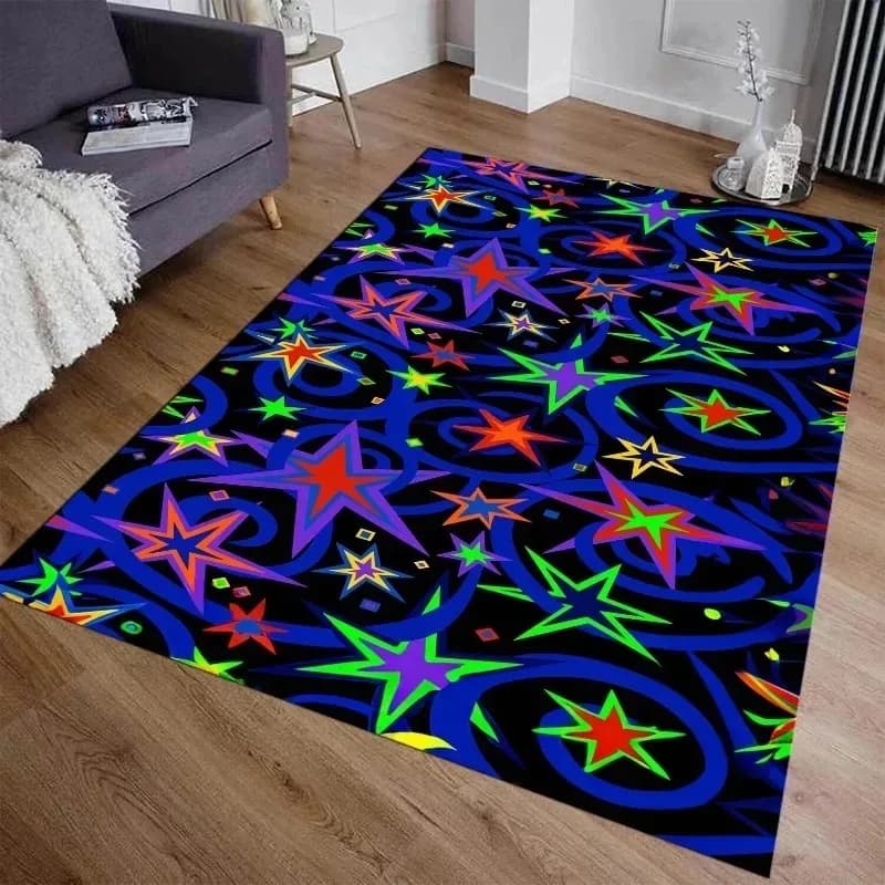 Tapis d'arcade étoiles Bowling Alley, rétro des années 90, antidérapant, pour Home cinéma, salle de