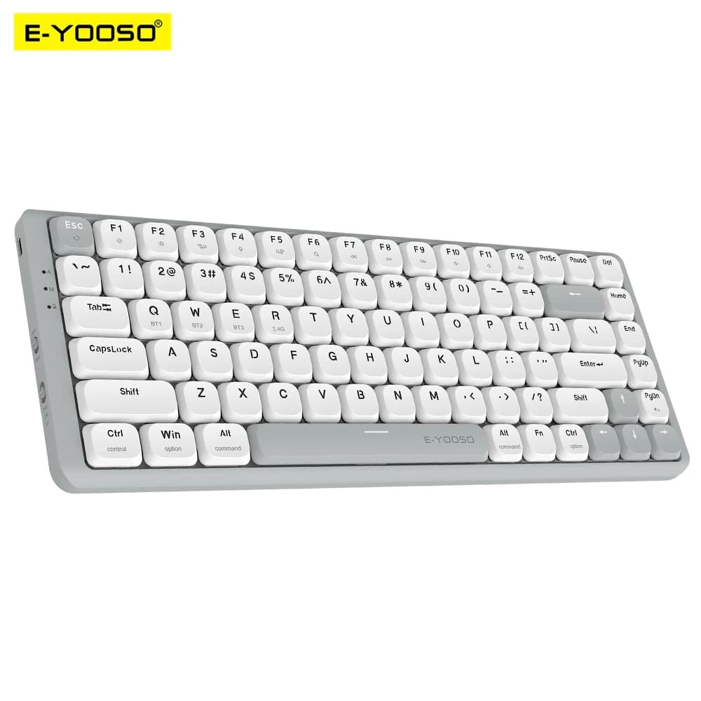 E-YOOSO Z84 clavier de jeu mécanique mince Support Bluetooth 5.0 filaire sans fil USB 2.4G 84 touche