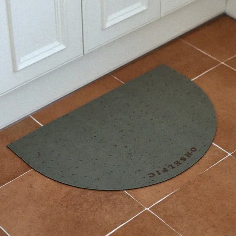 Tapis de salle de bain semi-circulaire de style nordique moderne, tapis antidérapant et absorbant l'
