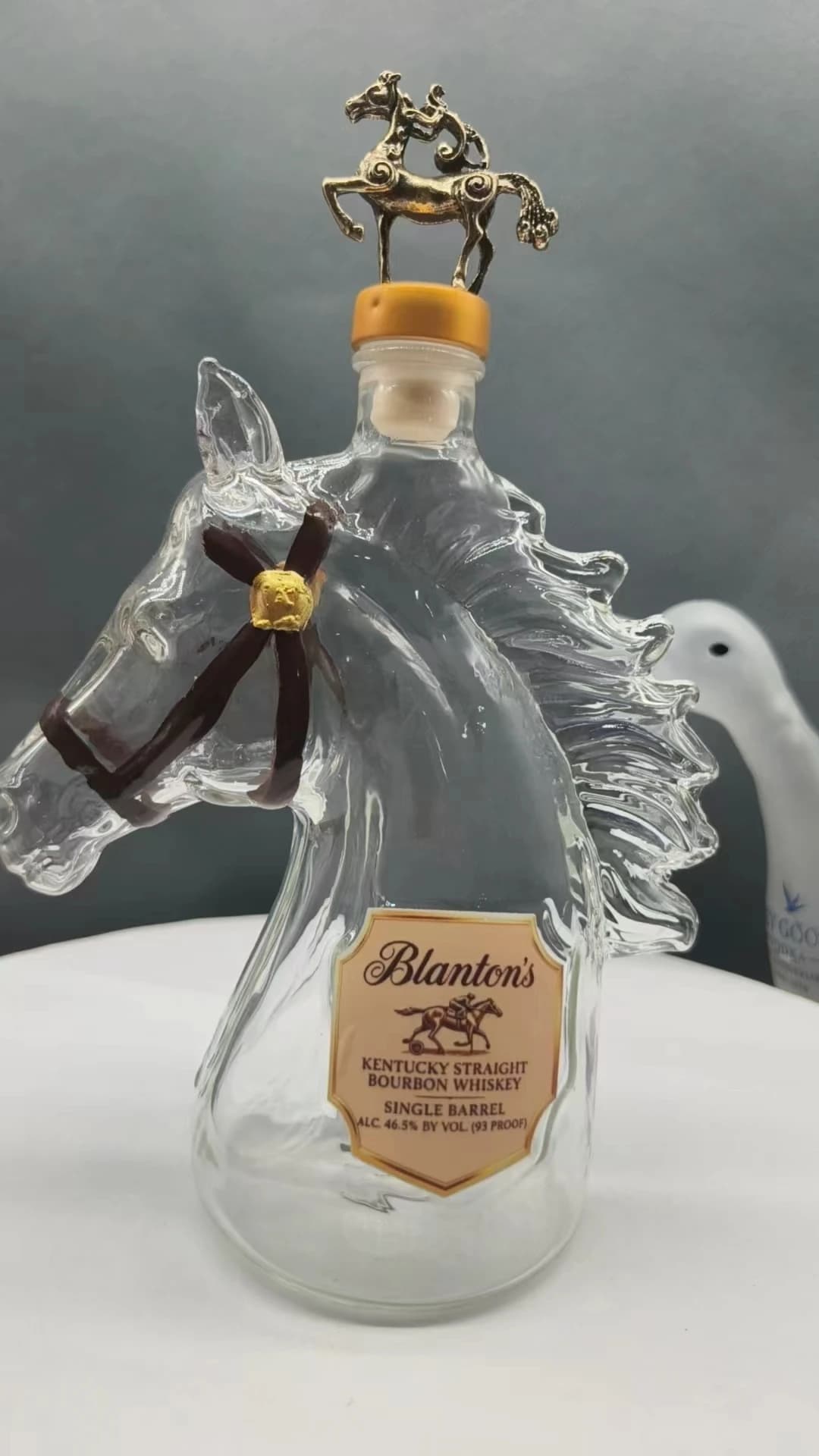 Carafe à whisky en verre en forme de cheval Blanton's, bouteille de bourbon créative, décoration de