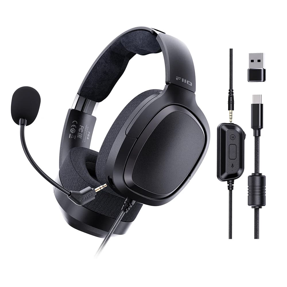 Casque de jeu USB FIIO FG3 HIFI, double haut-parleur dynamique, microphone ENC, son surround virtuel