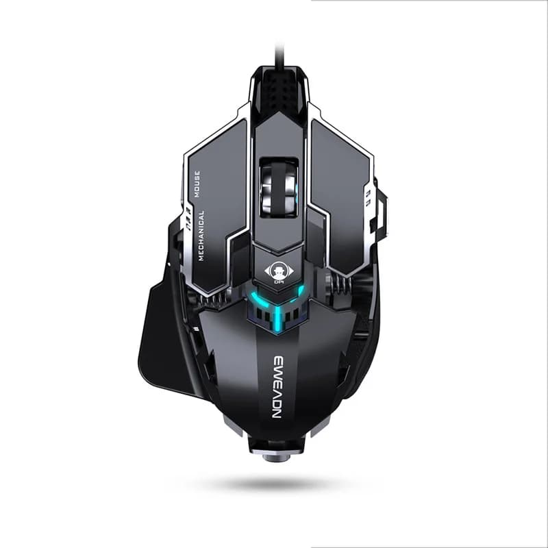 Souris de jeu mécanique en métal filaire ergonomique rvb rétro-éclairé souris de jeu 12800 DPI optiq