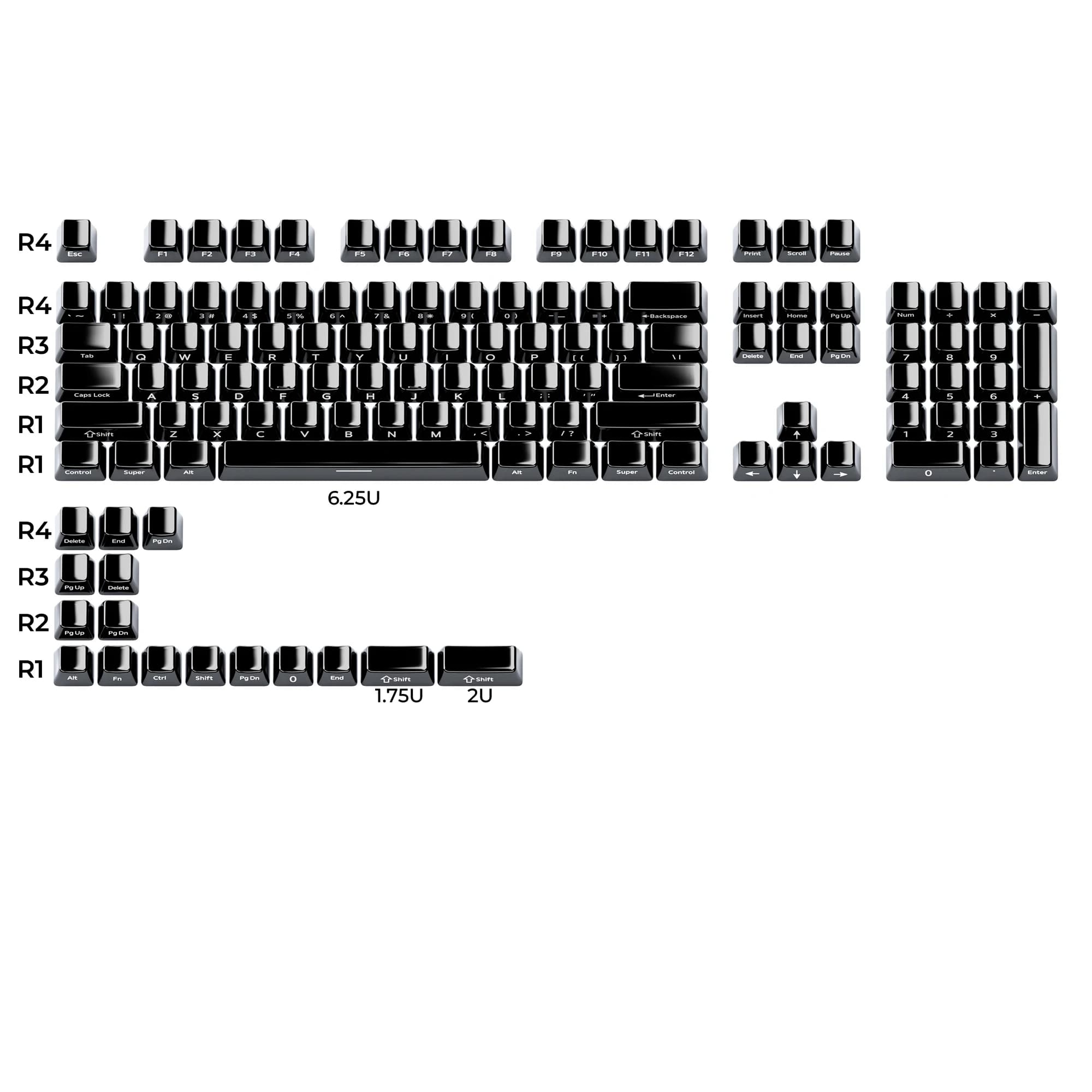 Capuchons de touches XVX blancs entièrement en céramique, surface lisse, profil Cherry pour clavier