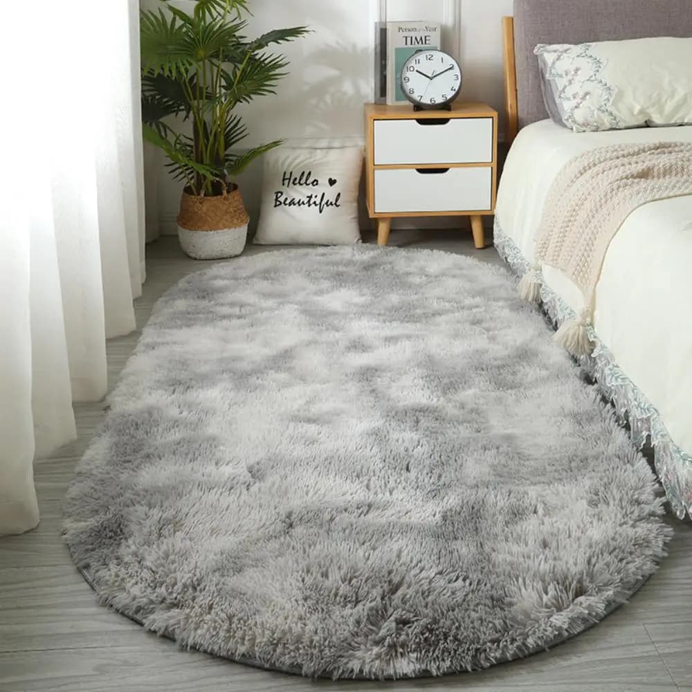 Tapis de salon ovale Tie-Dye, confortable et doux, décoration de maison, coussin de sol, canapé, Tab