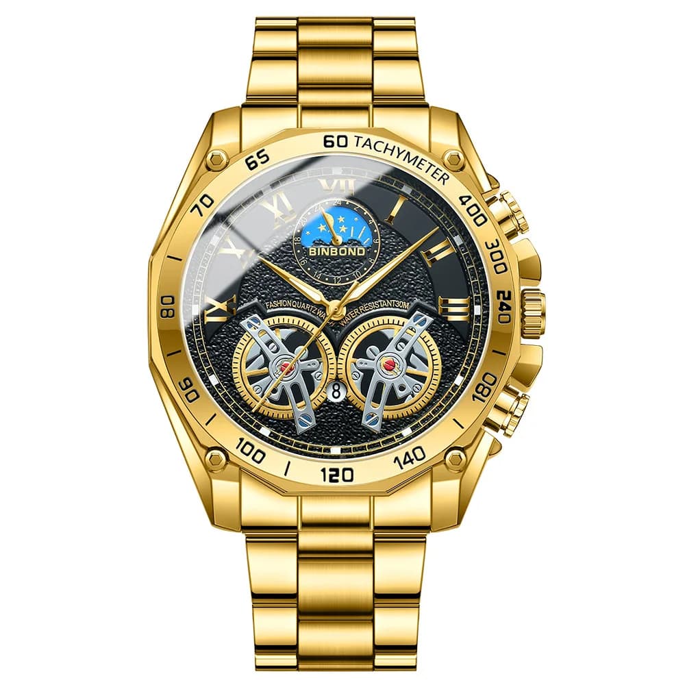 BINBOND luxe hommes montres à Quartz Concept de mode cadran décoratif décontracté militaire sport mo