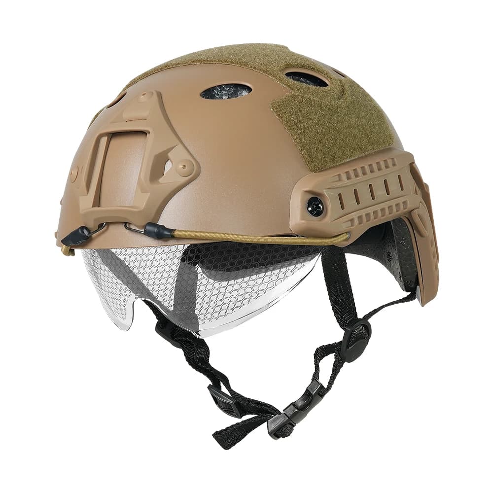 BOOIU casque tactique rapide PJ Airsoft casque avec lunettes ABS CS équitation casques de tir Sports