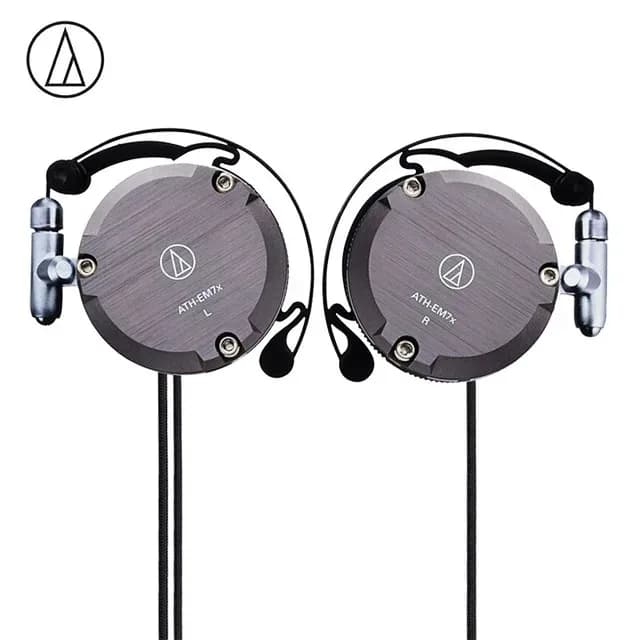 Casque audio ouvert Audio-Technica ATH-EM7X avec crochets d'oreille métalliques flexibles, son Hi-Fi