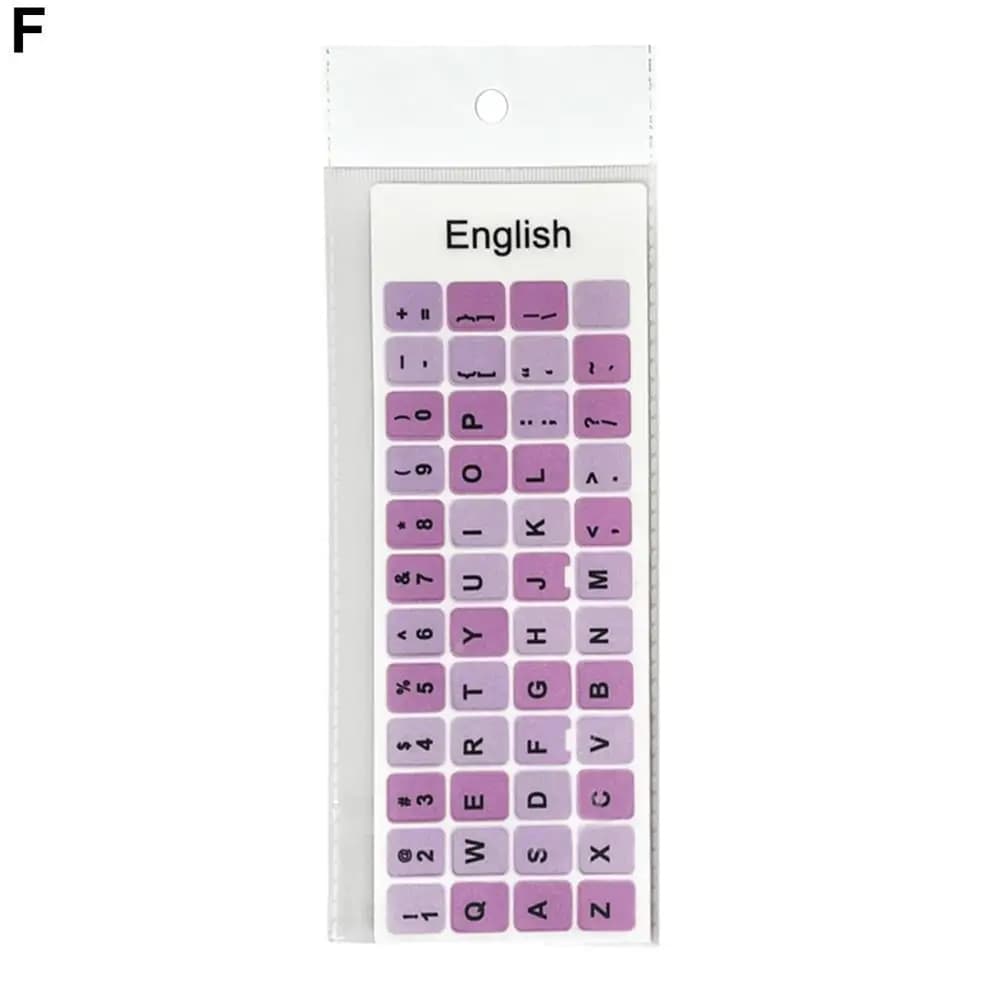 Autocollant de clavier anglais pour ordinateur portable, autocollant de clé couleur Macaron, autocol