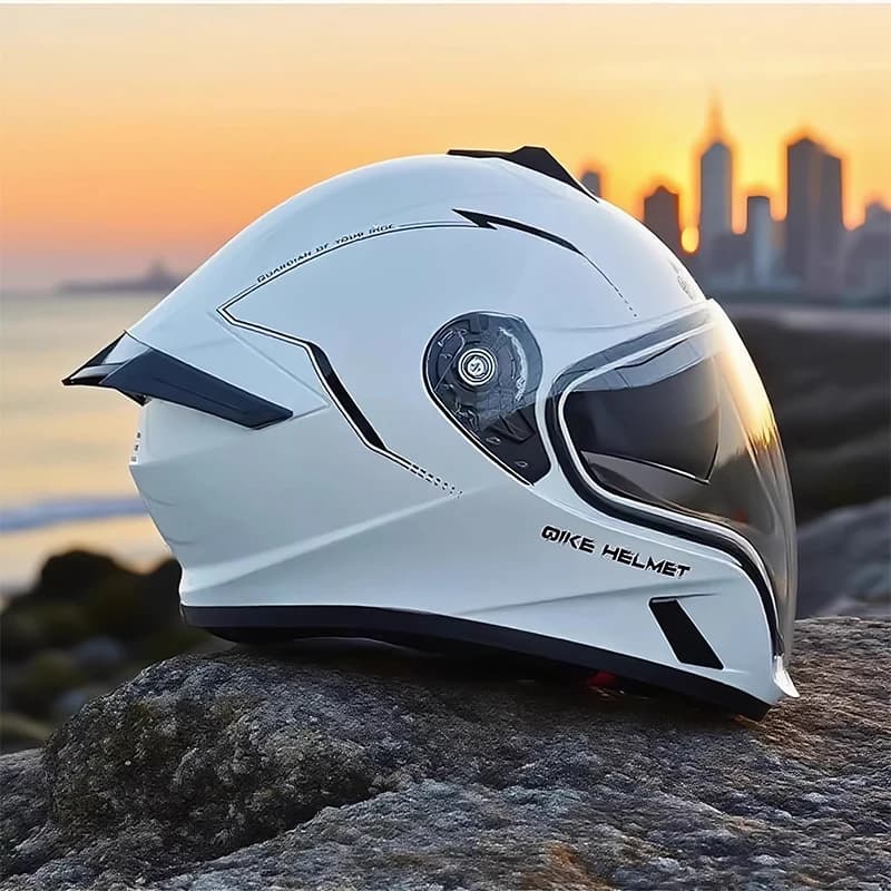 Casque de moto intégral modulaire pour adulte, certifié 3C DOT, double visière pare-soleil, anti-UV,