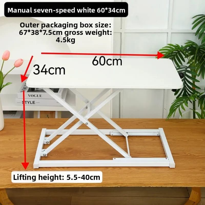 Bureau debout pour ordinateur portable réglable manuellement, poste de travail ergonomique sur pied