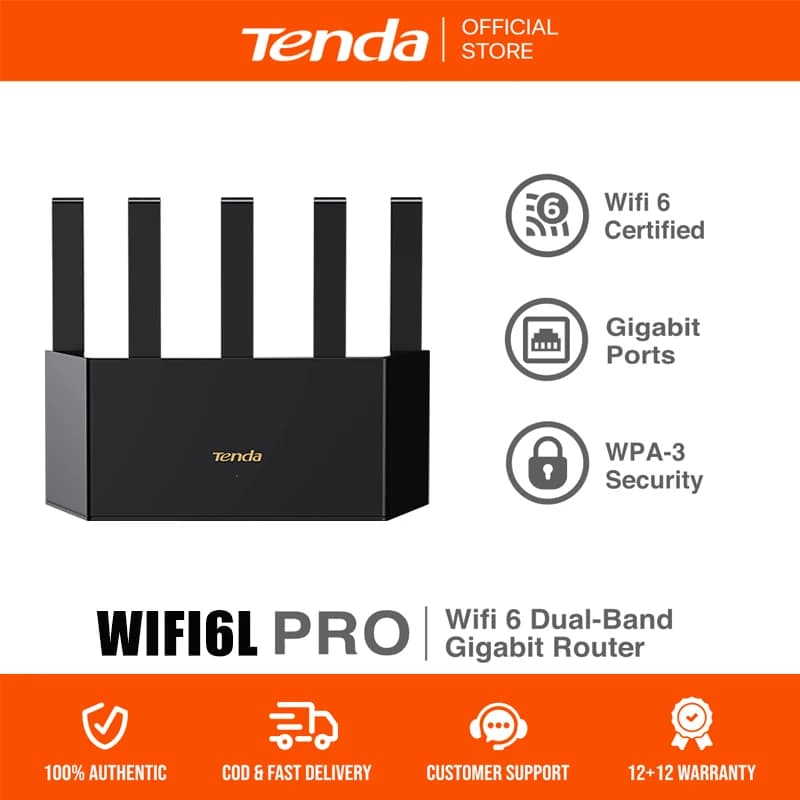 Tenda-Routeur sans fil WiFi 6L Pro AX1500, 5G, Gigabit, 1500Mbps, bande pour les touristes, conçu po