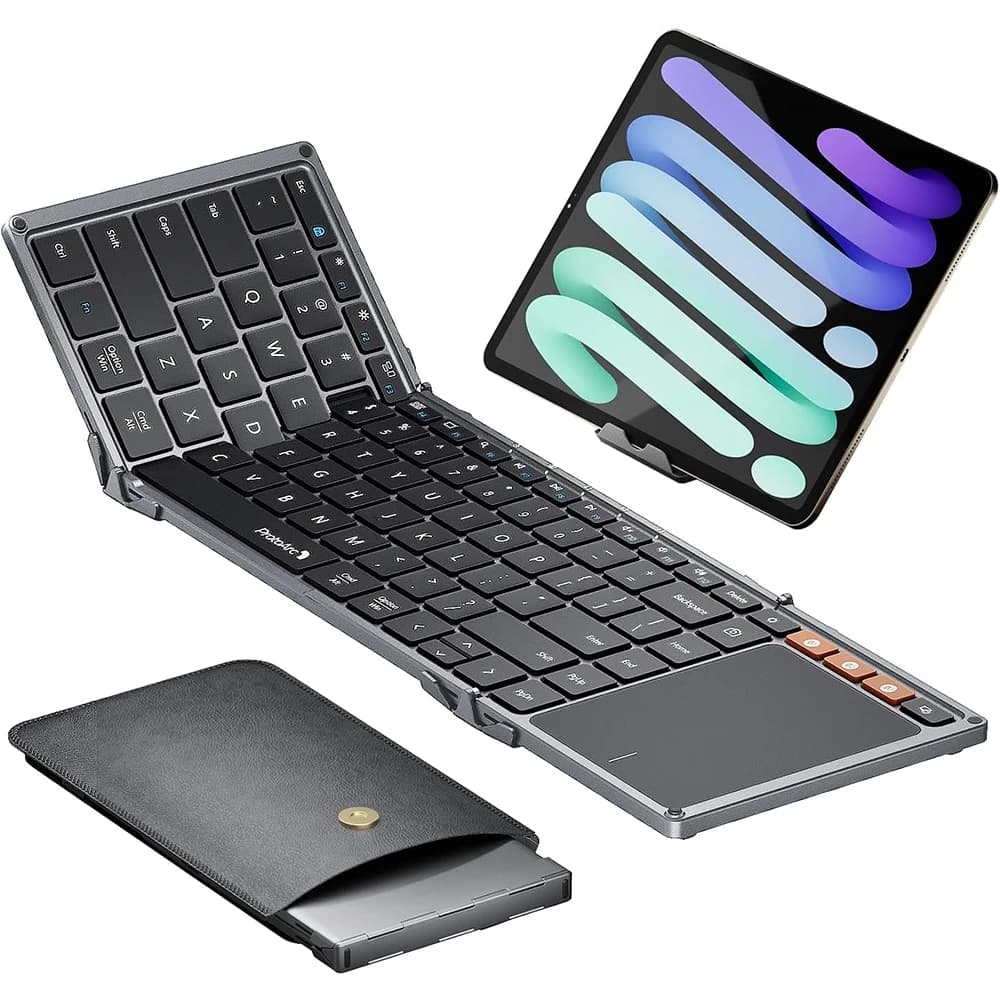 ProtoArc XK01 TP clavier pliable avec pavé tactile claviers de voyage Bluetooth pliants pour iPad iP