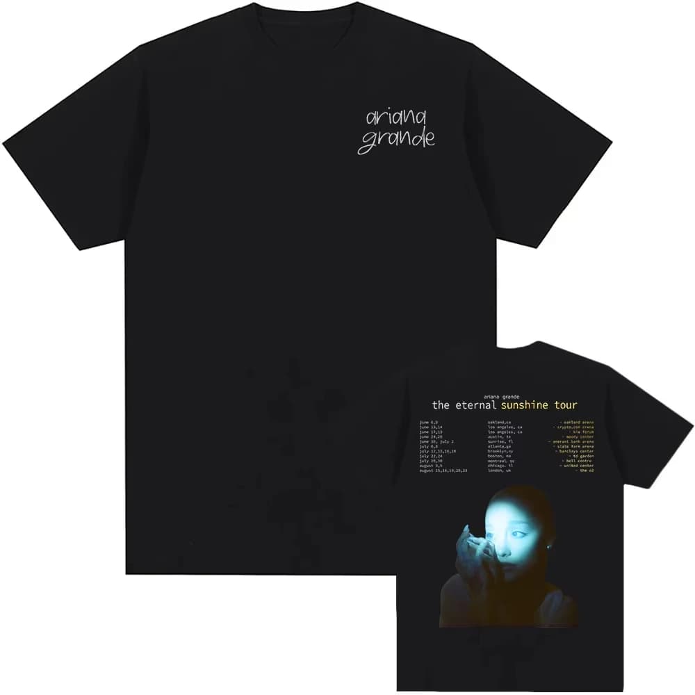 T-shirt Ariana Grande The Eternal Sunshine Tour en coton à manches courtes, t-shirts amples à imprim