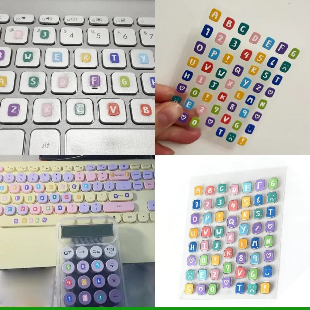 Autocollants clavier U55C, autocollants d'extension hauteur clavier avec 26 lettres chiffres pour cl